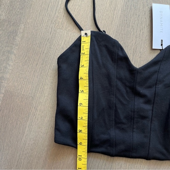 Dynamite Bustier-style Crop Top Size Small Black NWT - Picture 3 of 10